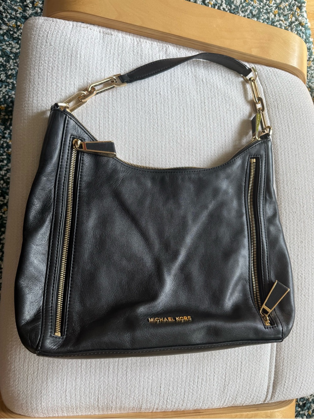 Michael Kors Black Hobo Leather Bag